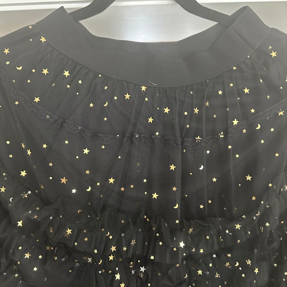 KATE HEWKO - Black & Gold Star Tiered Tulle Constellations Skirt - One Size - Picture 10 of 14